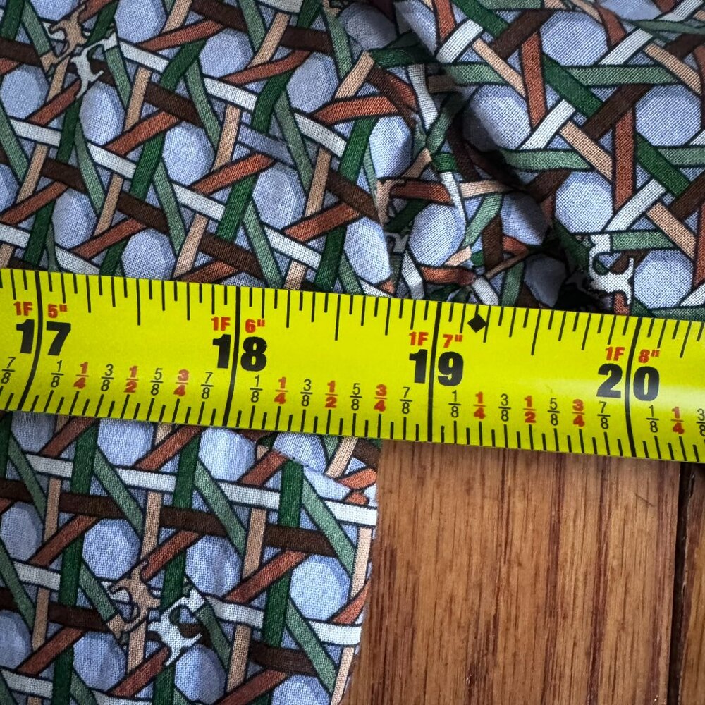 Tory Burch Shell Embellished Cane Weave Pattern Green Tan Resort Caftan - L - Picture 8 of 10